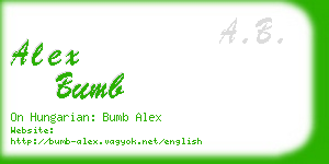 alex bumb business card